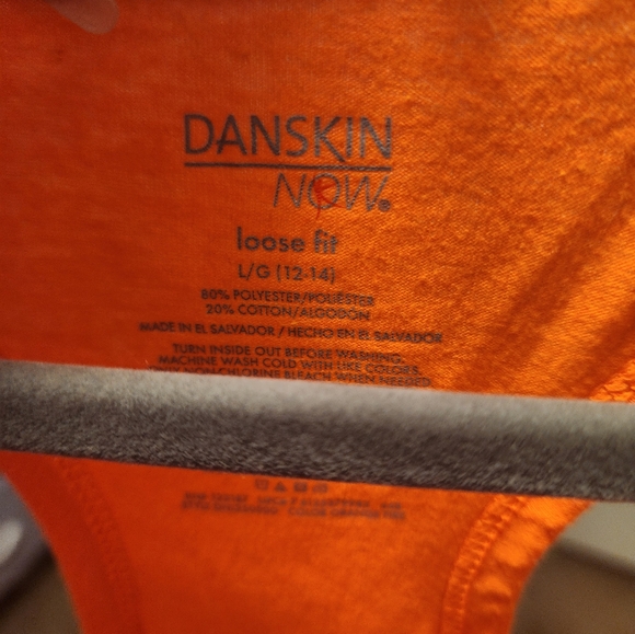 Danskin Now Loose Fit Orange Practice Makes Perfect Tank Top, Size L/G 12-14 - Picture 4 of 6